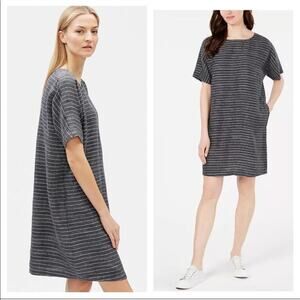 Eileen Fisher Stripe Linen Tunic Dress